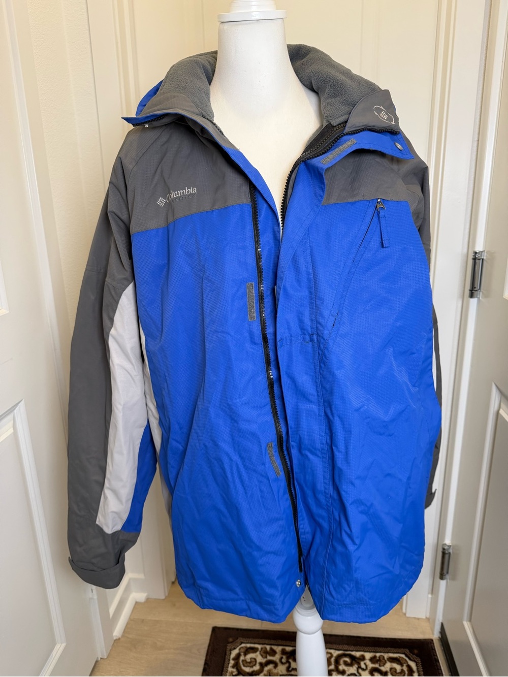 Columbia Vertex 3-in-1 Interchange Jacket Men’s XXL Blue Gray Waterproof Coat